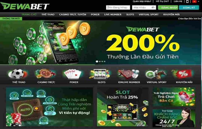 Một số khuyến mãi tại DEWABET